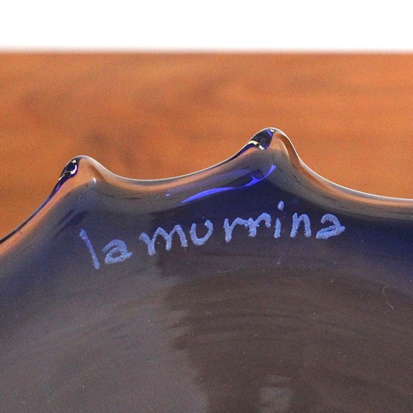 Vintage La Murrina Murano Glass Vase Blue Gradient Large Flower Shape 14” Tall - Picture 3 of 4
